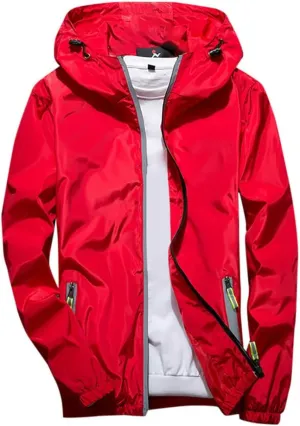RTRDE Men's Lightweight Waterproof Rain Jacket Jacket With Hooded Hiking Coat Casual Windbreaker Jacket, M-7XL