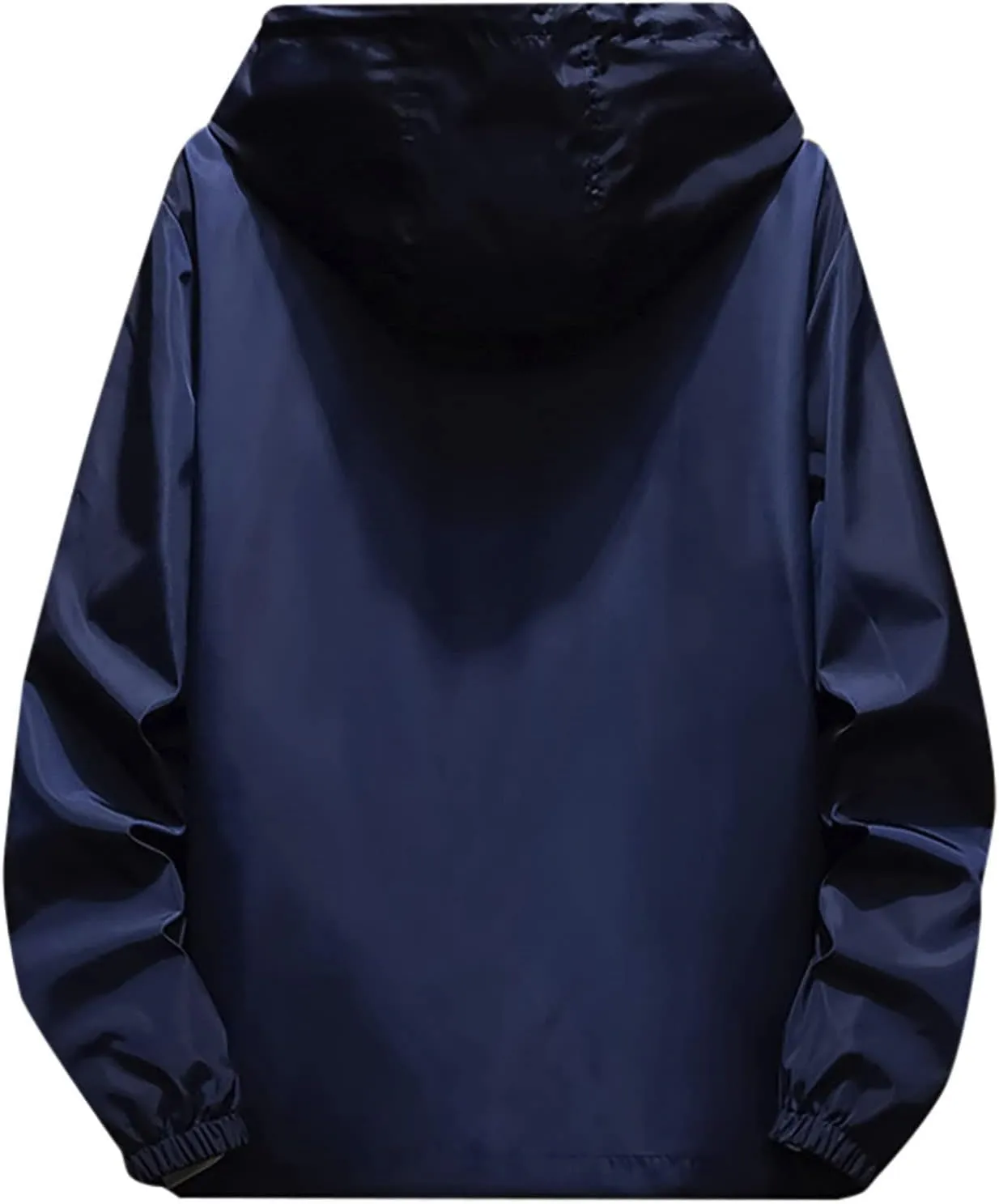RTRDE Mens Waterproof Jacket Casual Lightweight Full Zip Windproof Anorak Hoodie Rain Jackets Windbreaker, M-7XL