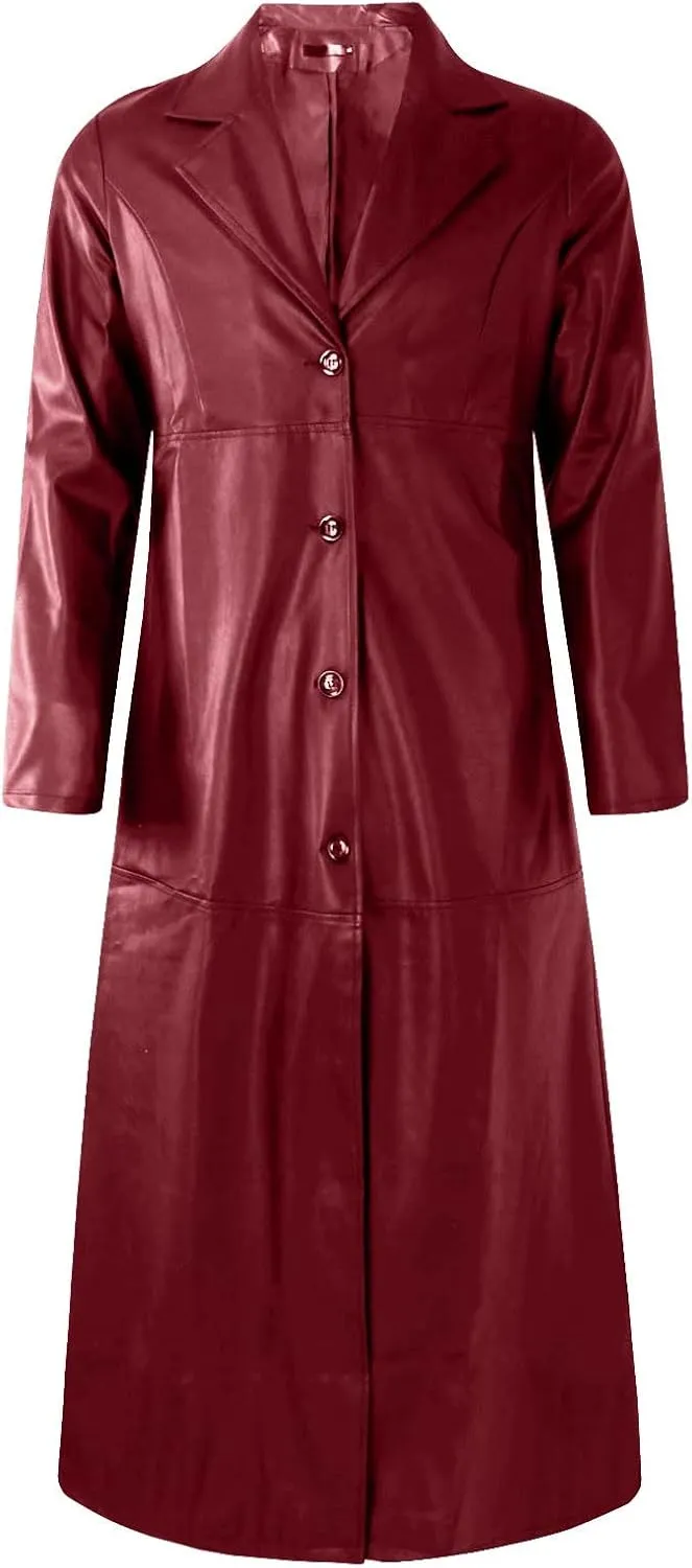RTRDE Men's Winter Coats Trench Notched Collar Long Jacket Overcoat Double Breasted Pea Wih Pockets Coats, M-5XL