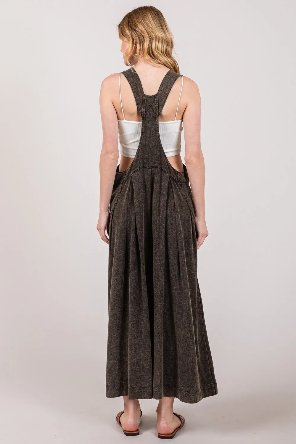 SAGE   FIG Wide Strap Wide Leg Overalls