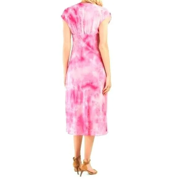 SAGE Kimono Tie Dye Print Flowy Summer Midi Dress