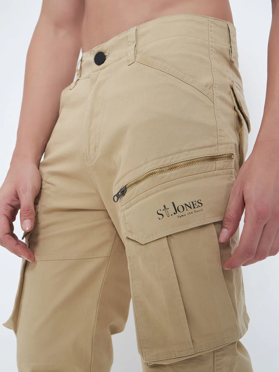 SAINT JONES-CREAM COTTON CARGO 8-POCKETS