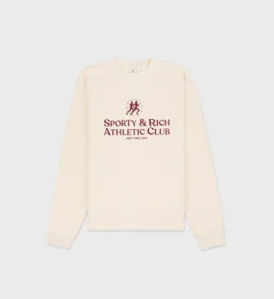 S&R Athletic Club Crewneck - Cream/Merlot