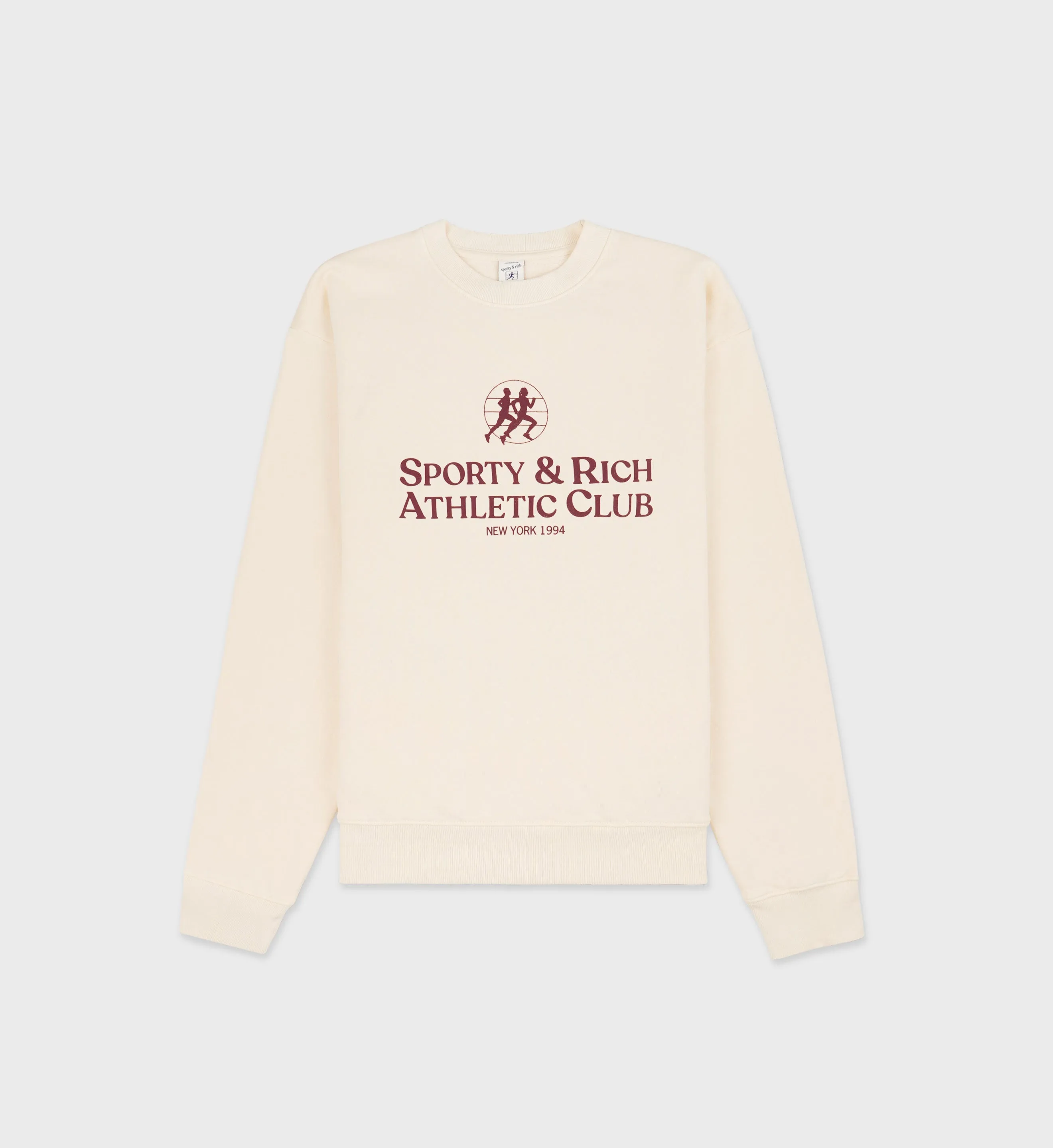 S&R Athletic Club Crewneck - Cream/Merlot