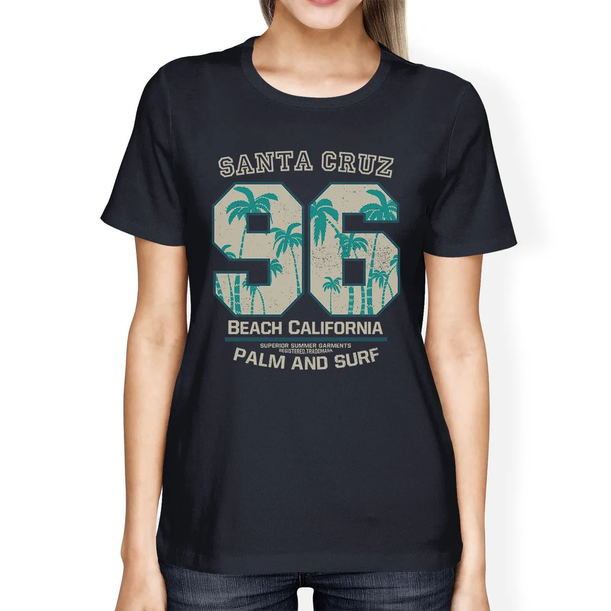 Santa Cruz Beach California Womens Navy Shirt