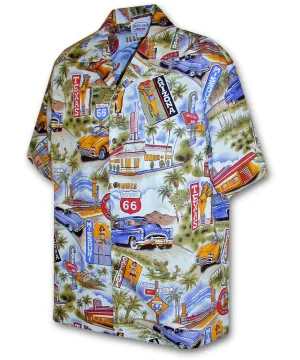 Scenic Route 66 Blue Hawaiian Shirt