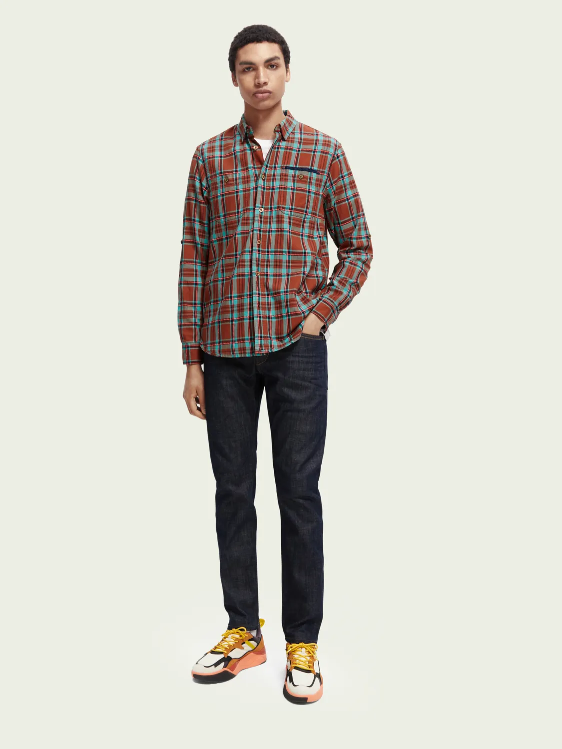 Scotch & Soda -   Regular-fit checked flannel shirt