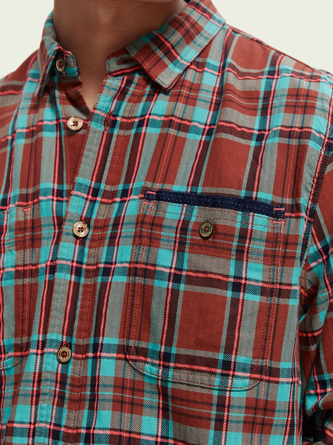 Scotch & Soda -   Regular-fit checked flannel shirt