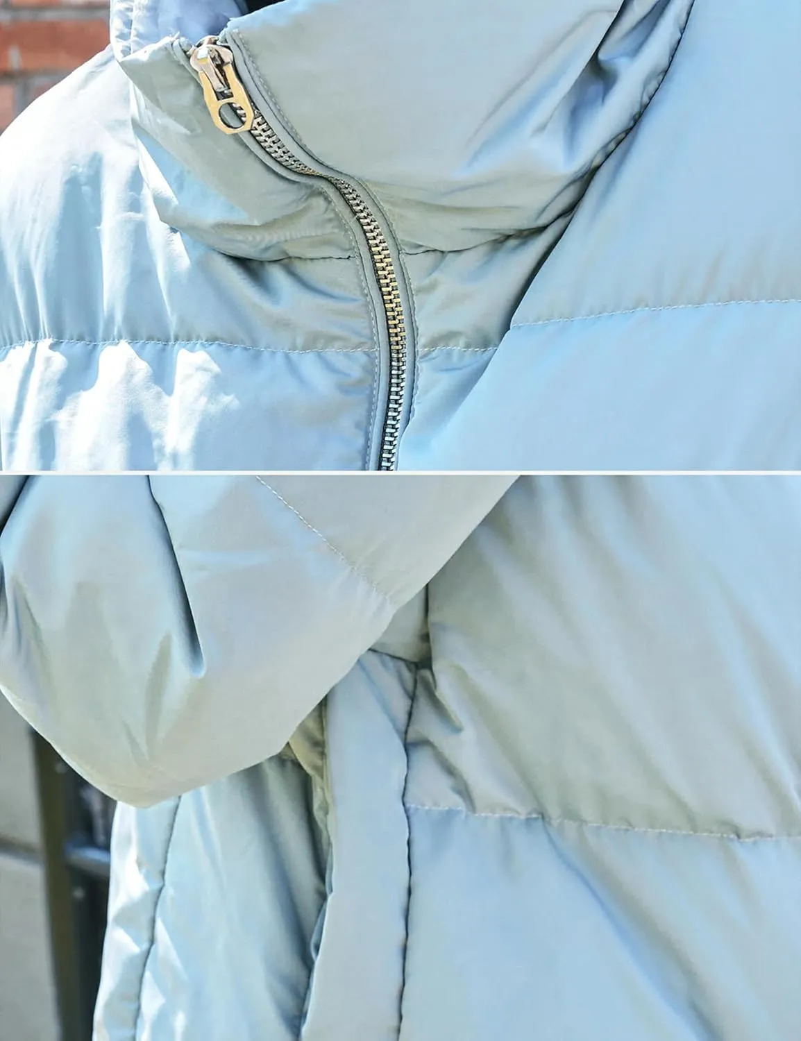 S・DEER Women's Goose Down Jacket Parkas Winter Stand Collar Casual Puffer Down Jacket Quilted Warm Cropped Coat