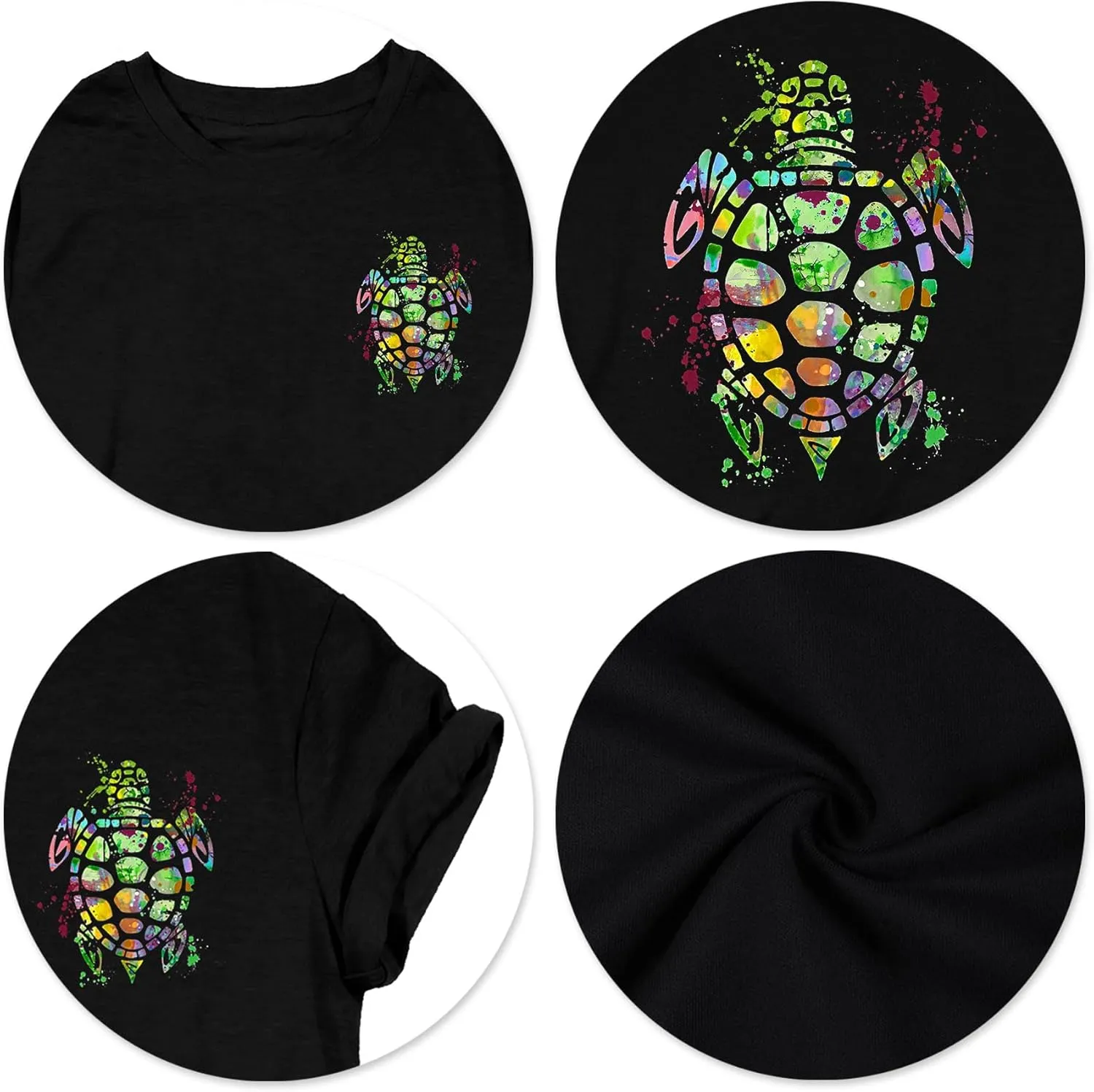 Sea Turtle Shirts Women: Oversized Hawaiian Shirt Beach Graphic T-Shirt Turtle Graphic Tee Casual Vacation Tops