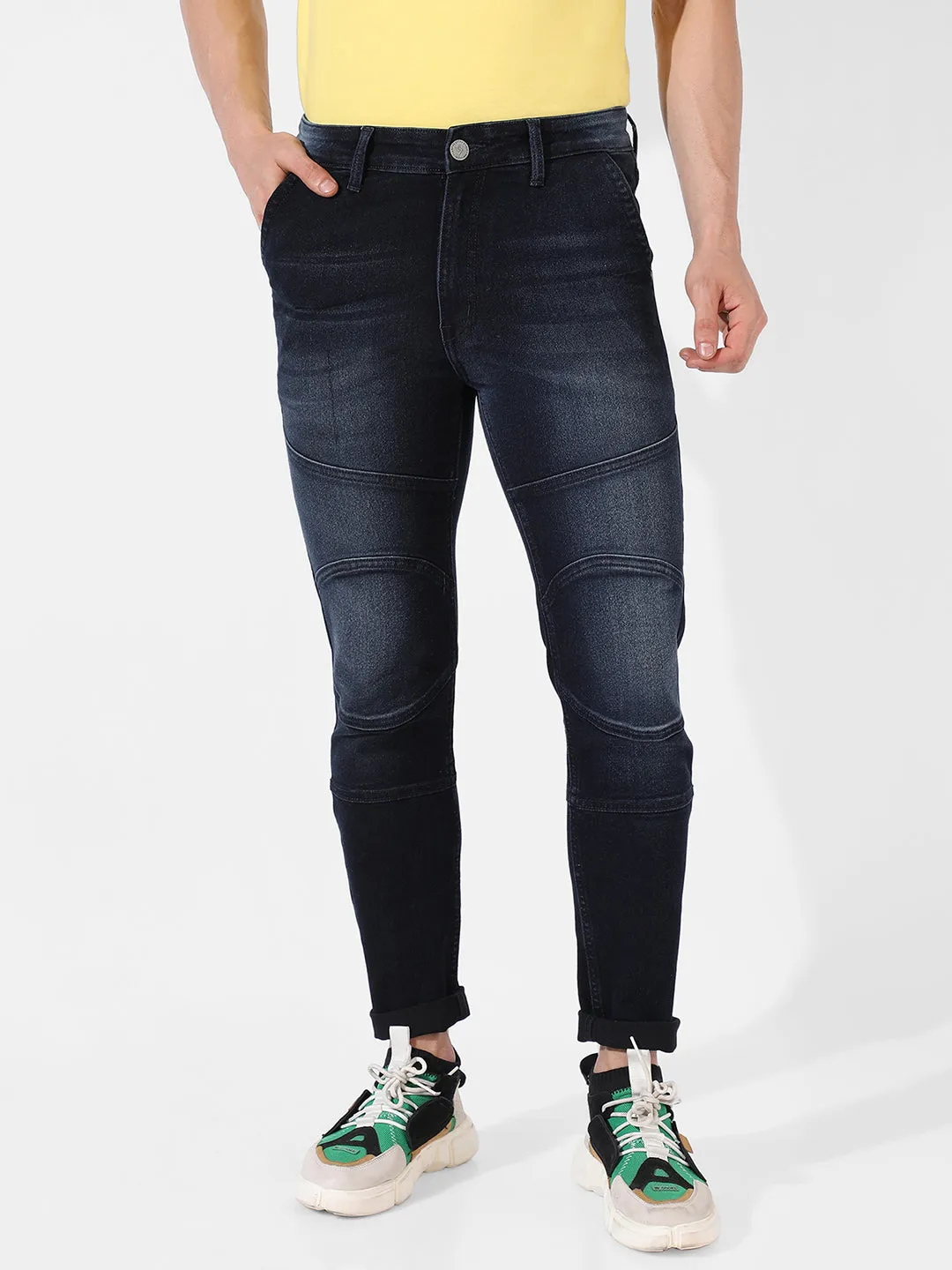 Self-Design Patched Denim Jeans