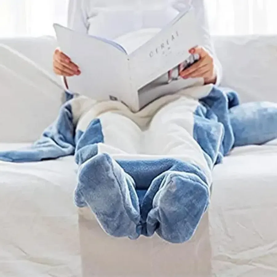 Shark Fleece Hooded Blanket
