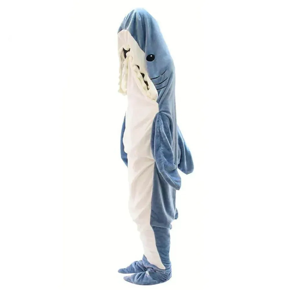 Shark Fleece Hooded Blanket