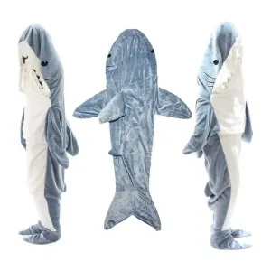 Shark Fleece Hooded Blanket