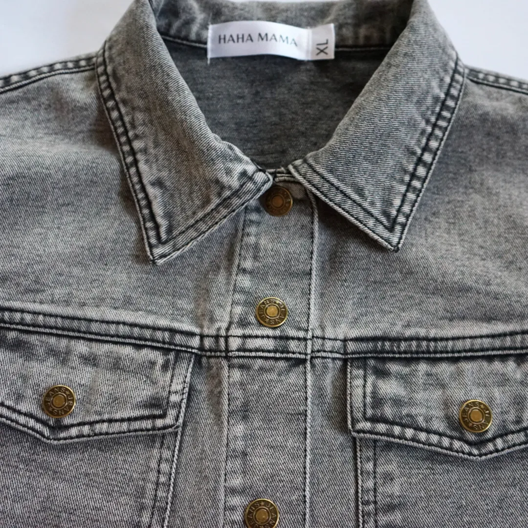 Silver Gray Denim Jacket