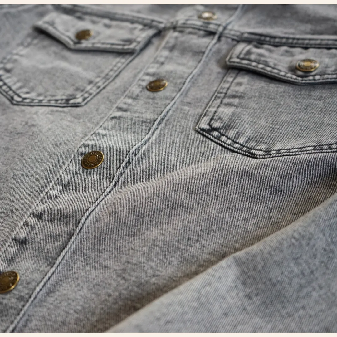 Silver Gray Denim Jacket