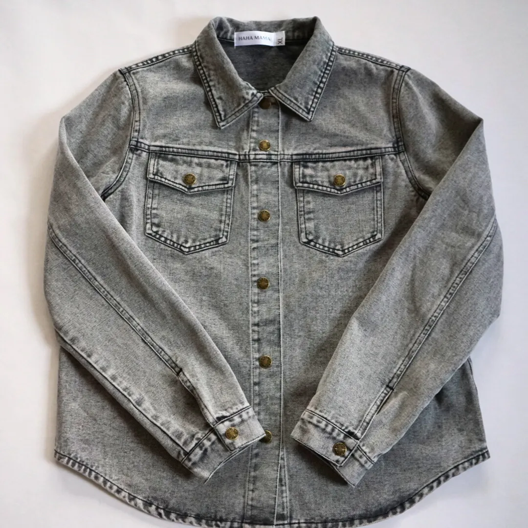 Silver Gray Denim Jacket