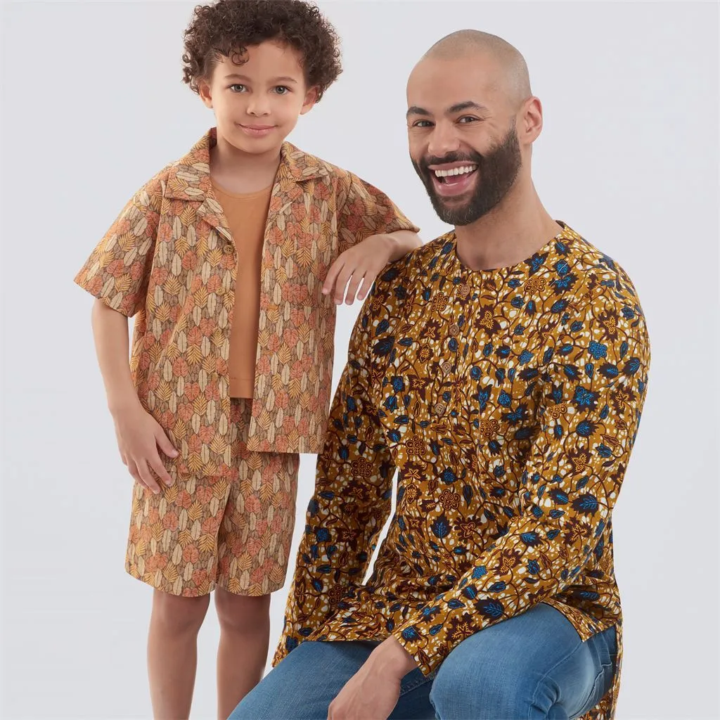 Simplicity Sewing Pattern S9158 Men's Half Buttoned Shirts