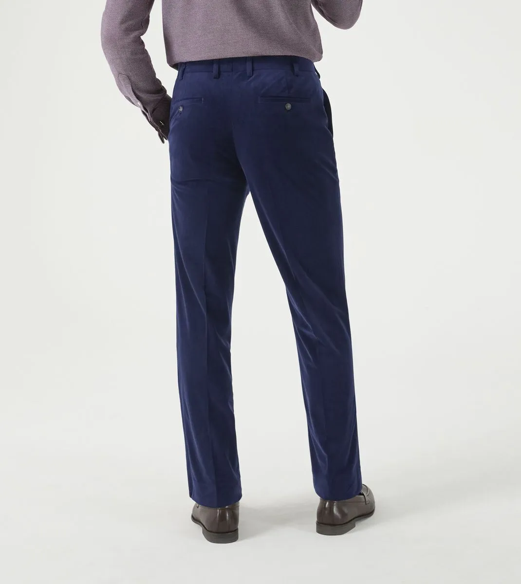 Skopes Atkinson Suit Tailored Fit Trousers For Men in Navy Blue Corduroy, 30W to 58W