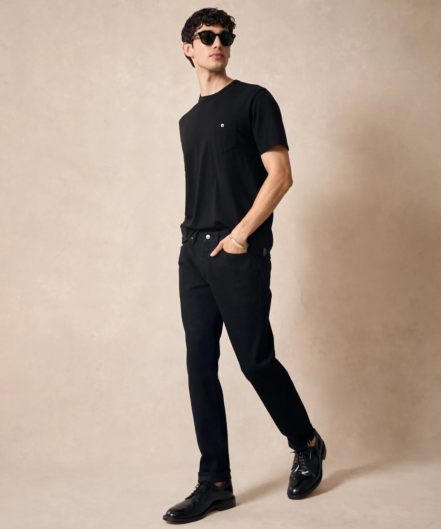 Slim Japanese Selvedge Stretch Jean in Black Wash