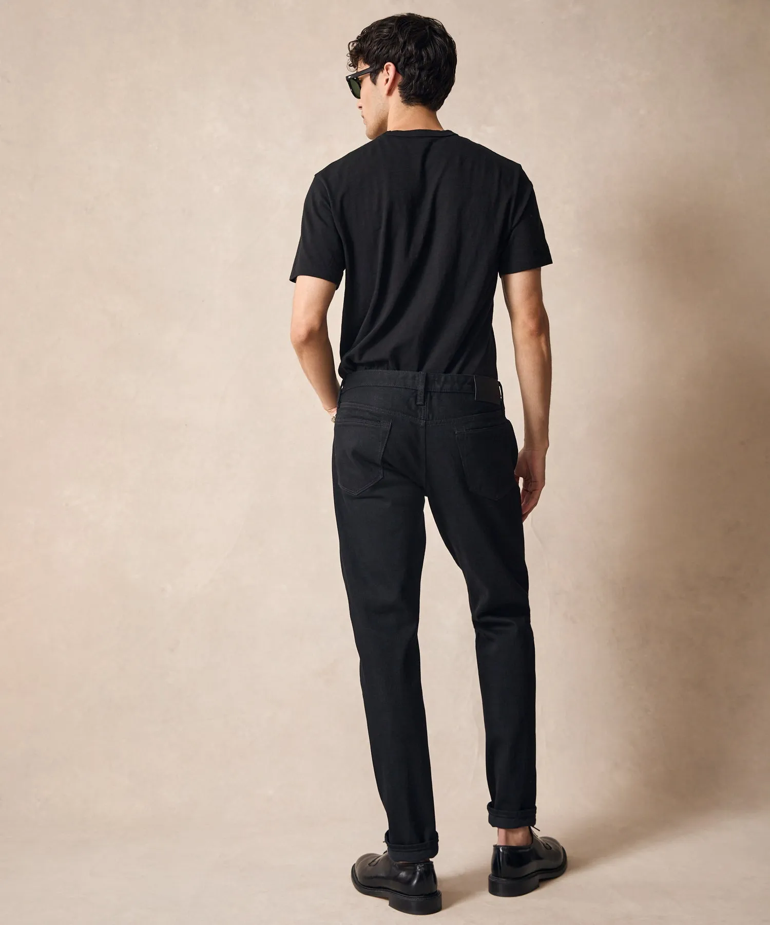 Slim Japanese Selvedge Stretch Jean in Black Wash