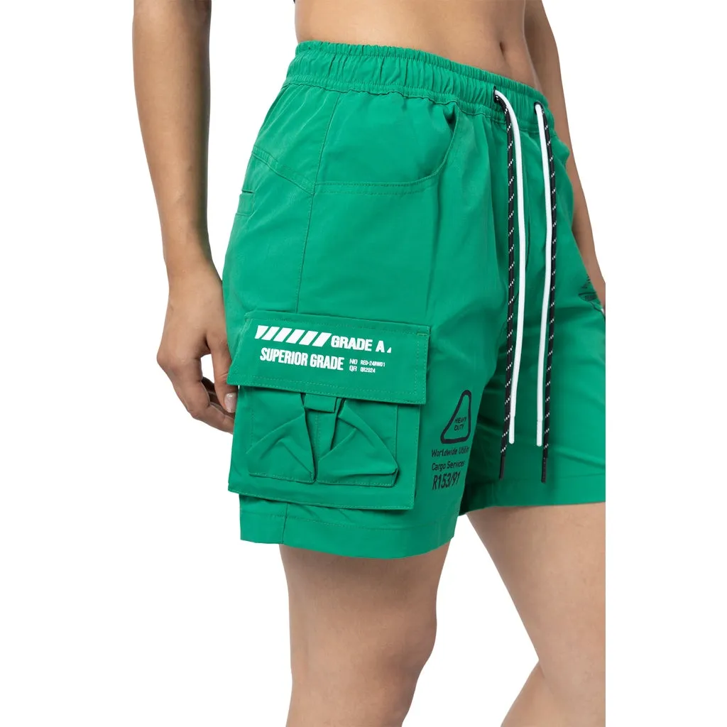 Slouched Utility Shorts - Kelly Green