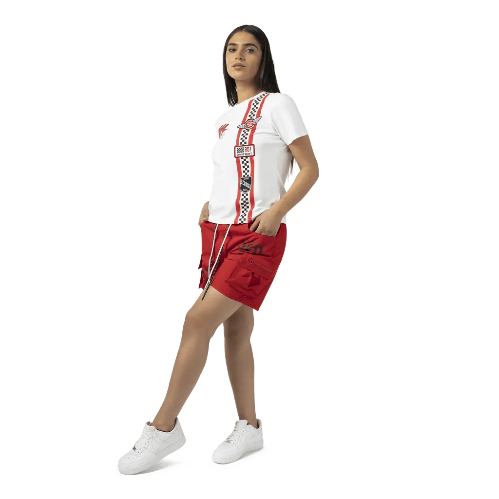 Slouched Utility Shorts - True Red