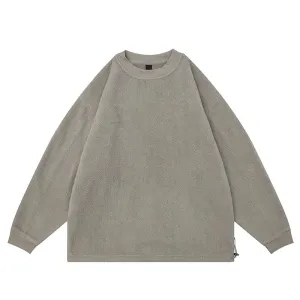 Slouchy polar fleece sweatshirt