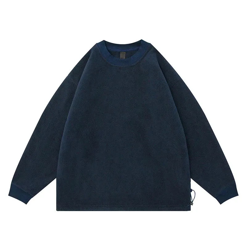 Slouchy polar fleece sweatshirt