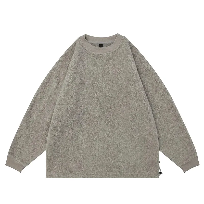 Slouchy polar fleece sweatshirt