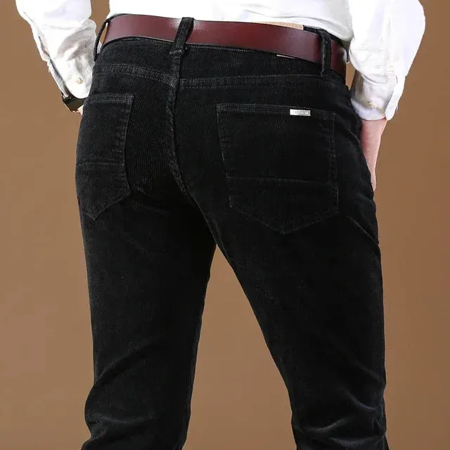 Solid Corduroy Casual Fit Trousers