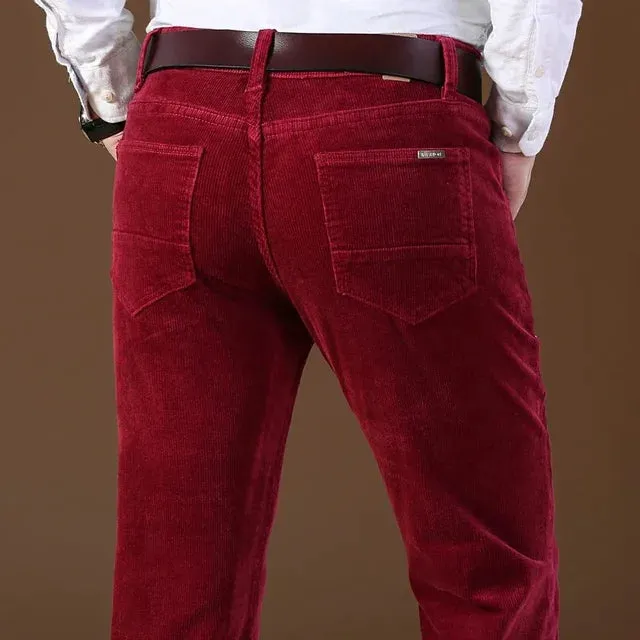 Solid Corduroy Casual Fit Trousers