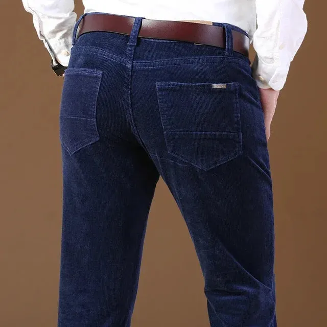 Solid Corduroy Casual Fit Trousers