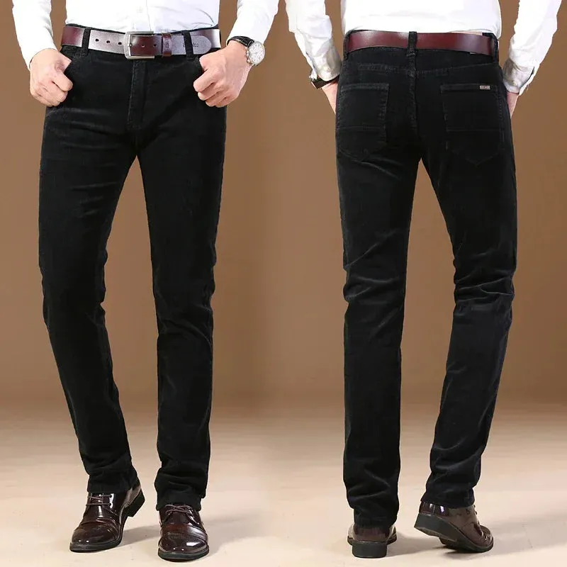 Solid Corduroy Casual Fit Trousers