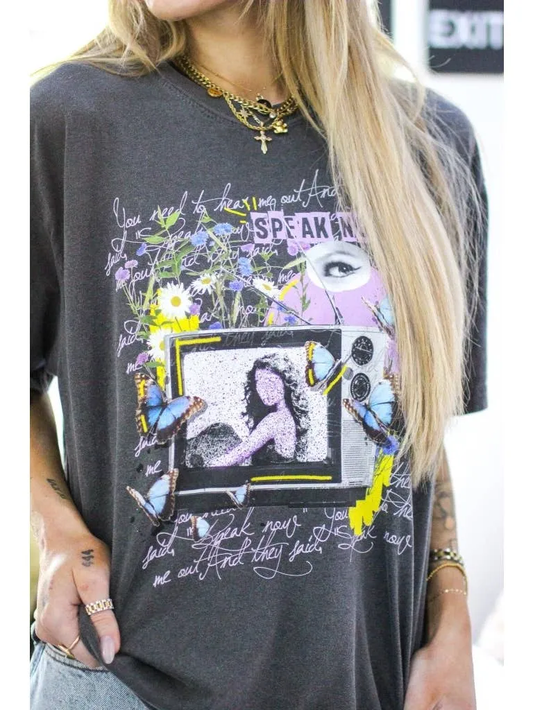 sparks fly butterfly TV tee