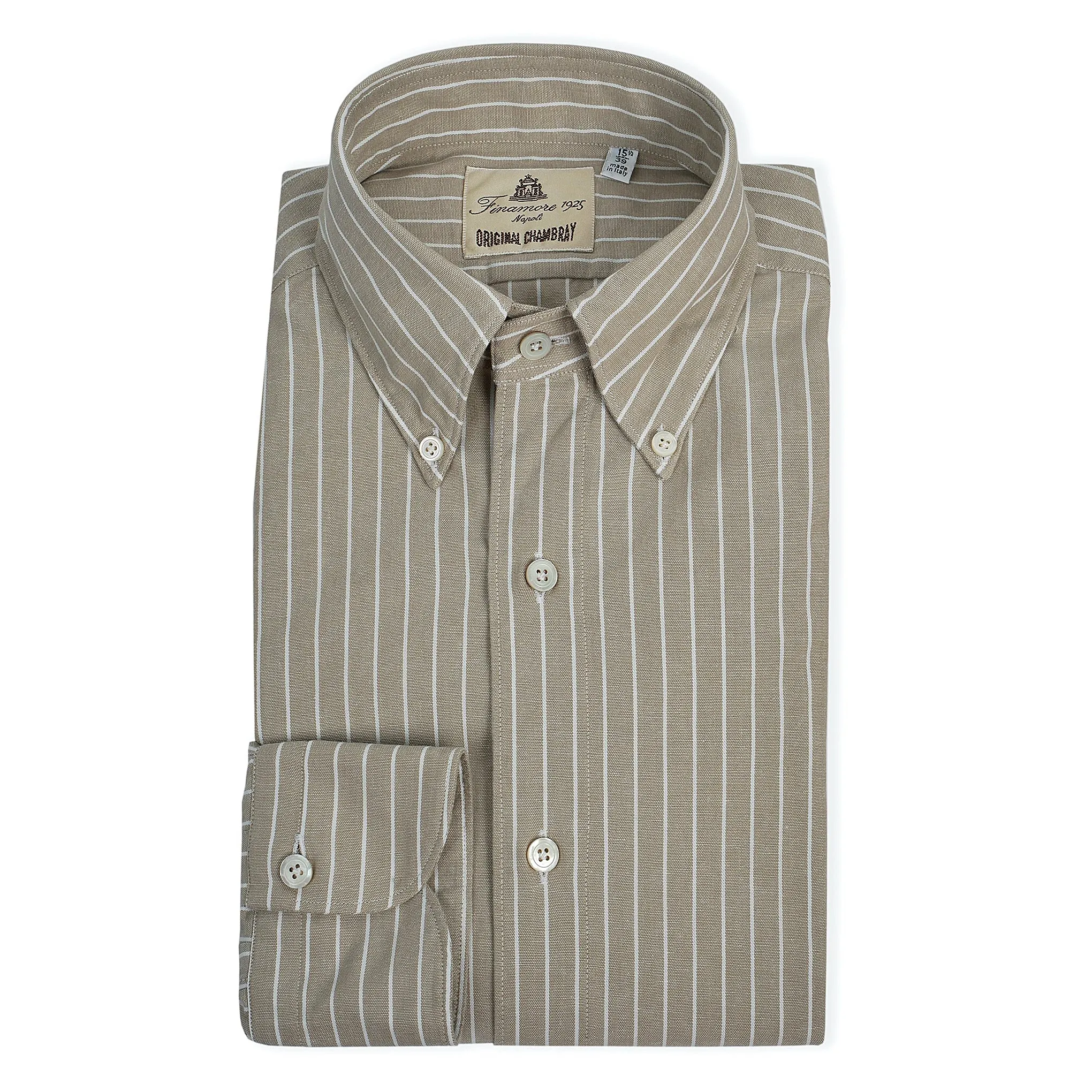 Sports shirt button-down tokyo in blue, pink or beige pinstriped chambray