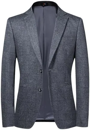 Spring Autumn Casual Suit Vintage Gray Men's Slim Fit Blazers Mens Travel Lightweight Blazers
