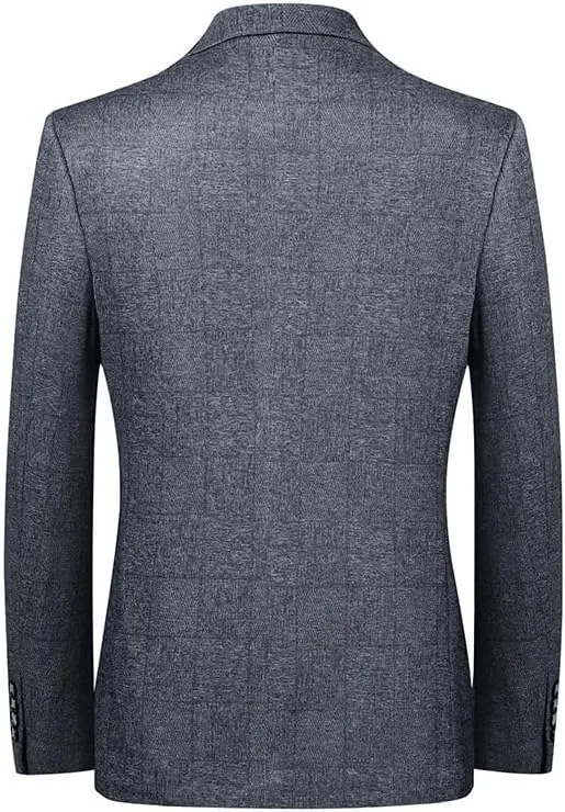 Spring Autumn Casual Suit Vintage Gray Men's Slim Fit Blazers Mens Travel Lightweight Blazers