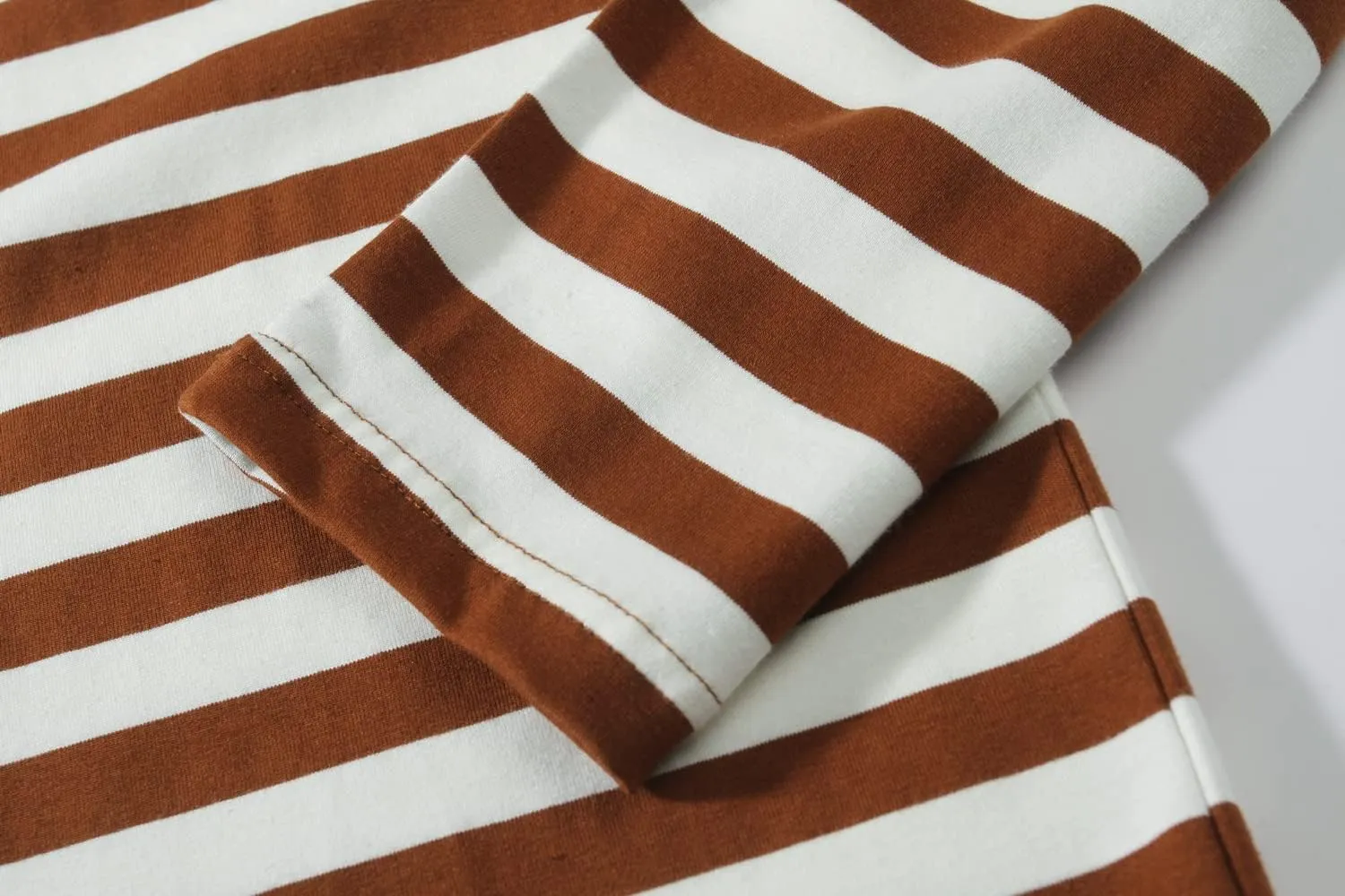 SSLR-Long-Sleeve-Tee-Shirts-for-Men-Crewneck T-Shirts Striped Cotton Causal