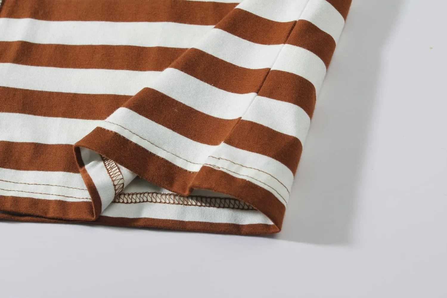 SSLR-Long-Sleeve-Tee-Shirts-for-Men-Crewneck T-Shirts Striped Cotton Causal