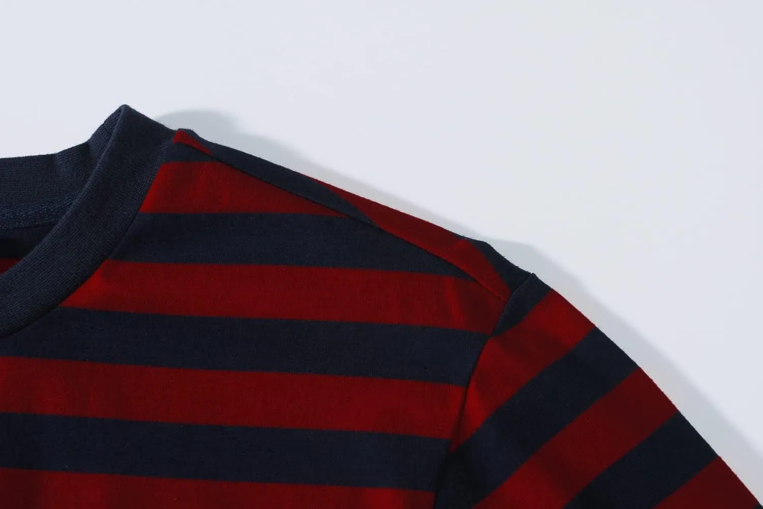 SSLR-Long-Sleeve-Tee-Shirts-for-Men-Crewneck T-Shirts Striped Cotton Causal