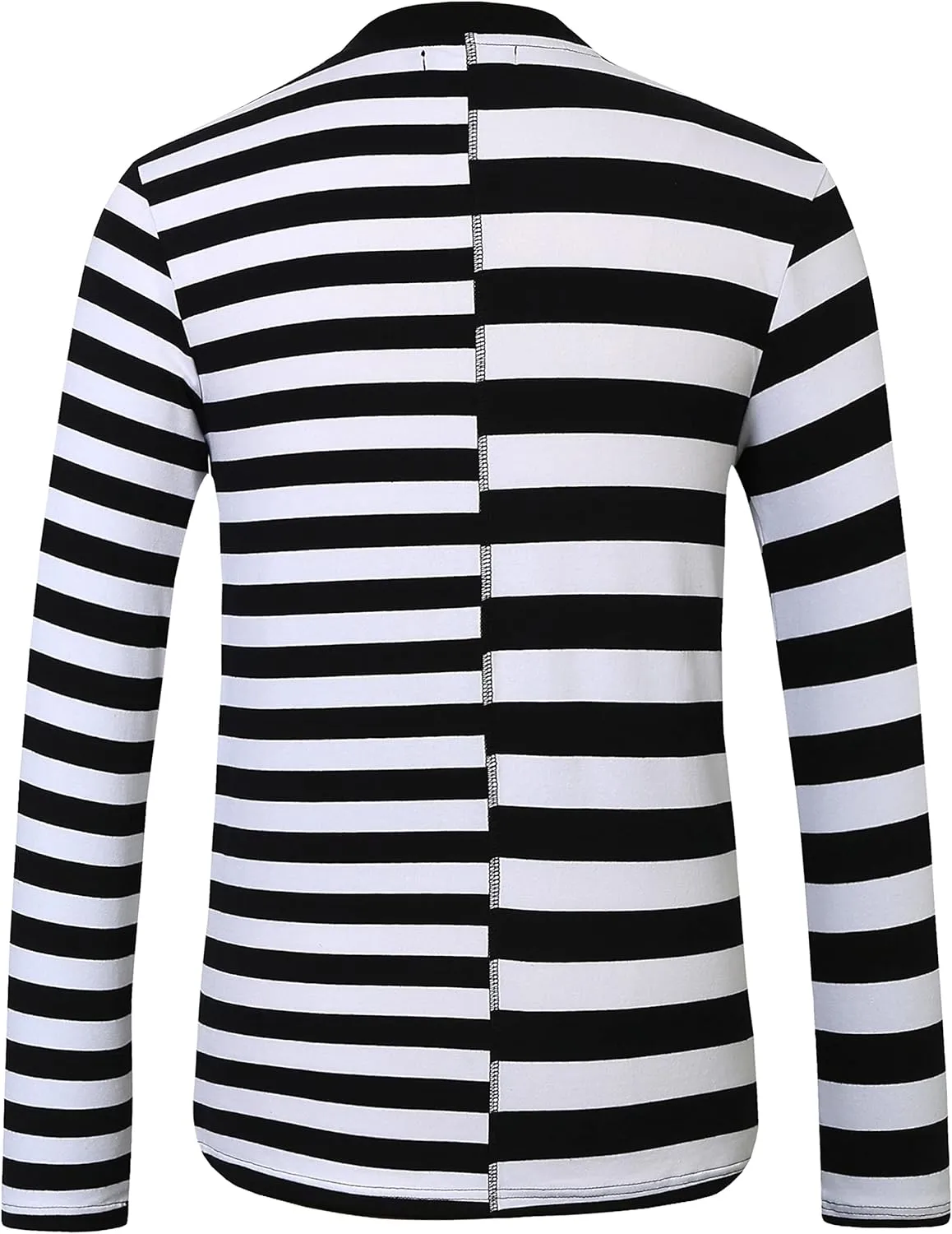 SSLR-Long-Sleeve-Tee-Shirts-for-Men-Crewneck T-Shirts Striped Cotton Causal