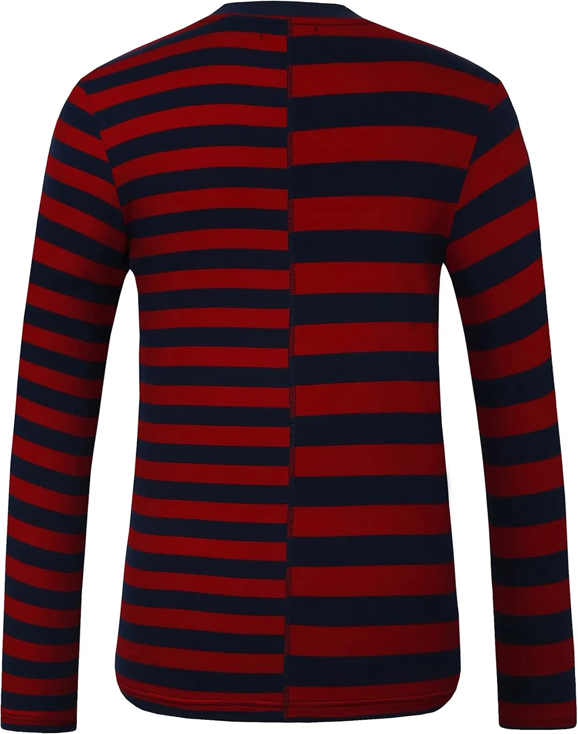 SSLR-Long-Sleeve-Tee-Shirts-for-Men-Crewneck T-Shirts Striped Cotton Causal