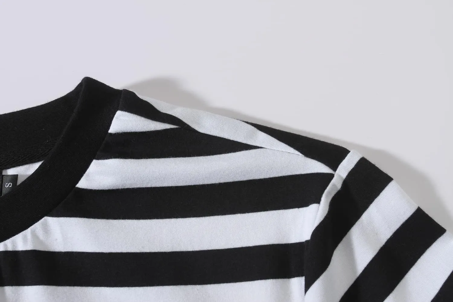 SSLR-Long-Sleeve-Tee-Shirts-for-Men-Crewneck T-Shirts Striped Cotton Causal