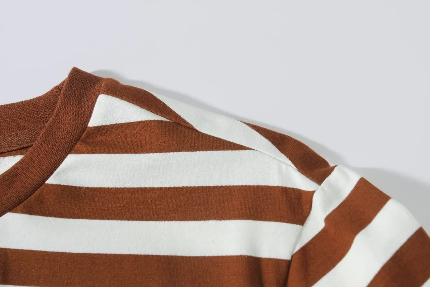 SSLR-Long-Sleeve-Tee-Shirts-for-Men-Crewneck T-Shirts Striped Cotton Causal