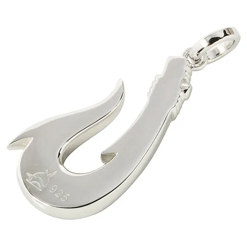 Sterling Silver Abalone Fish Hook Pendant (Chain Sold Separately)
