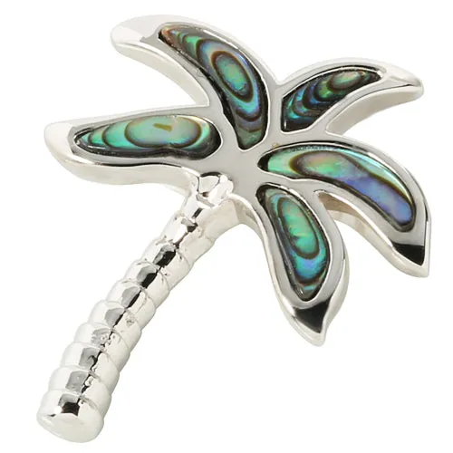 Sterling Silver Abalone Palm Tree Pendant (Chain Sold Separately)
