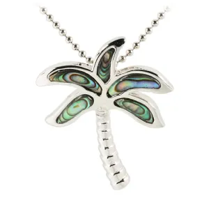 Sterling Silver Abalone Palm Tree Pendant (Chain Sold Separately)