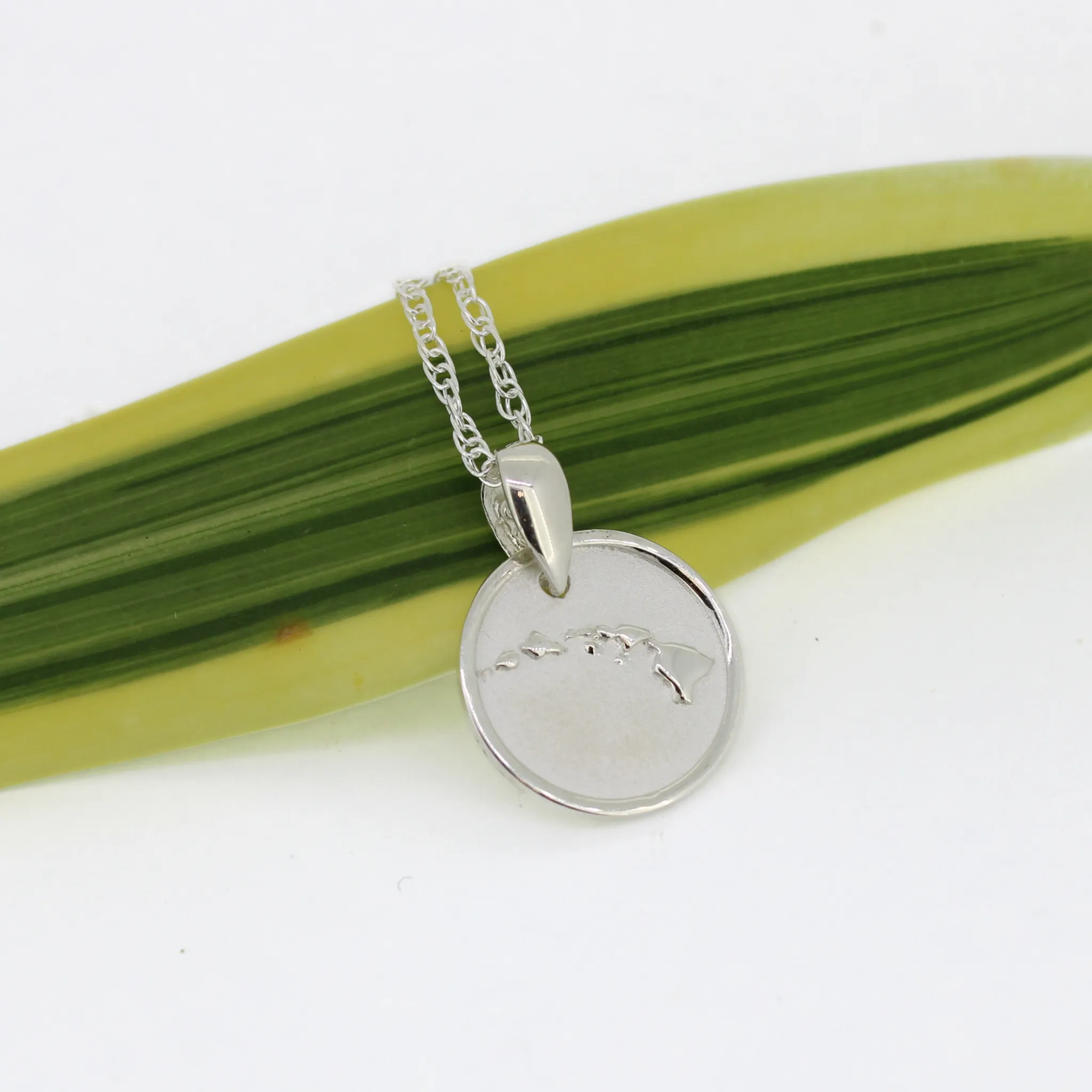 Sterling Silver Hawaiian Island Coin Pendant