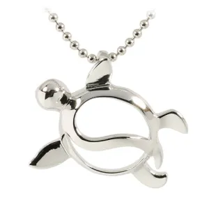 Sterling Silver Rhodium Honu Pendant (Chain Sold Separately)